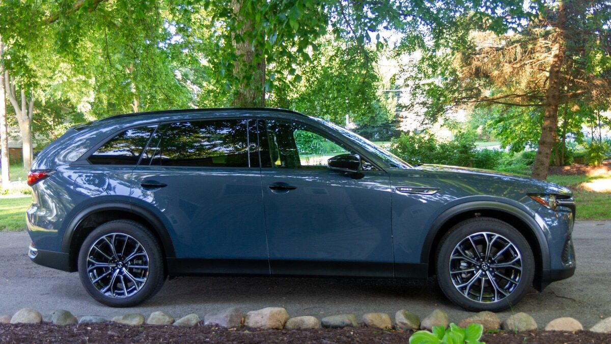 2025 Mazda CX-70 PHEV parked in a driveway.