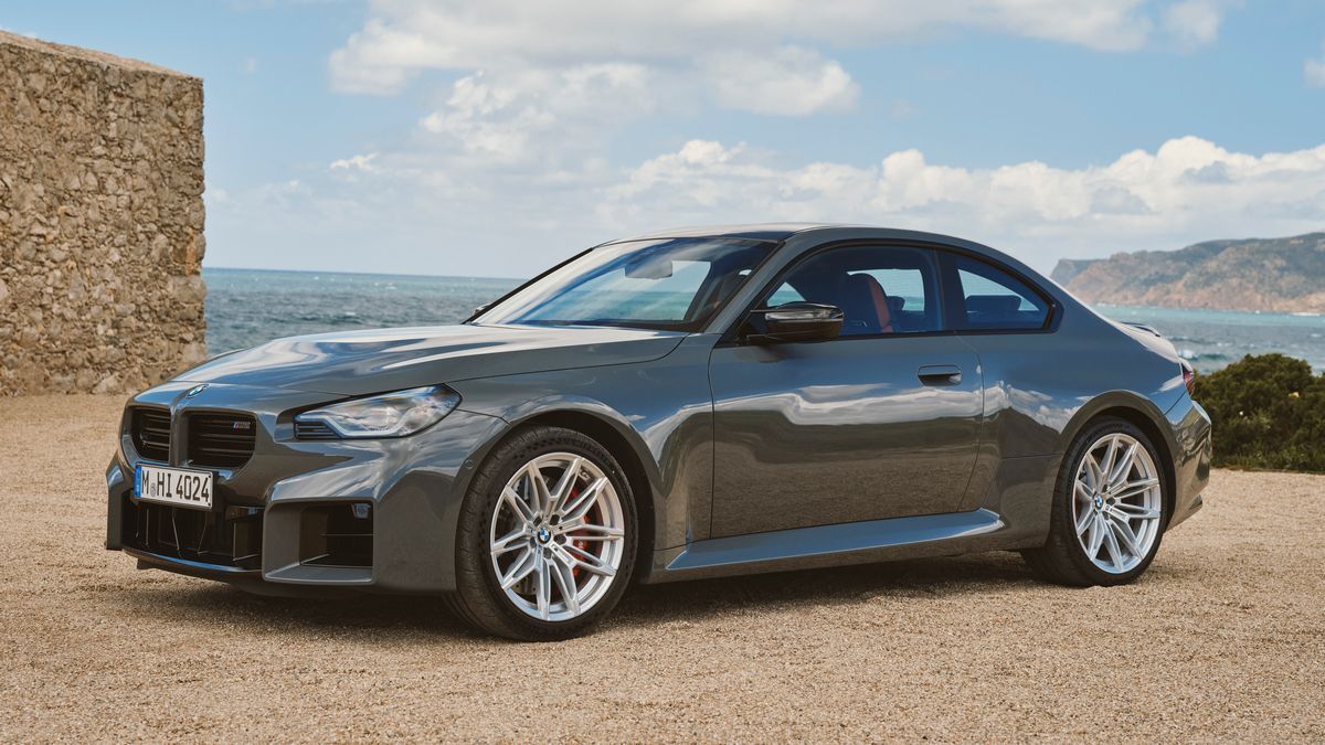 2025 BMW M2 parked near the mountains.