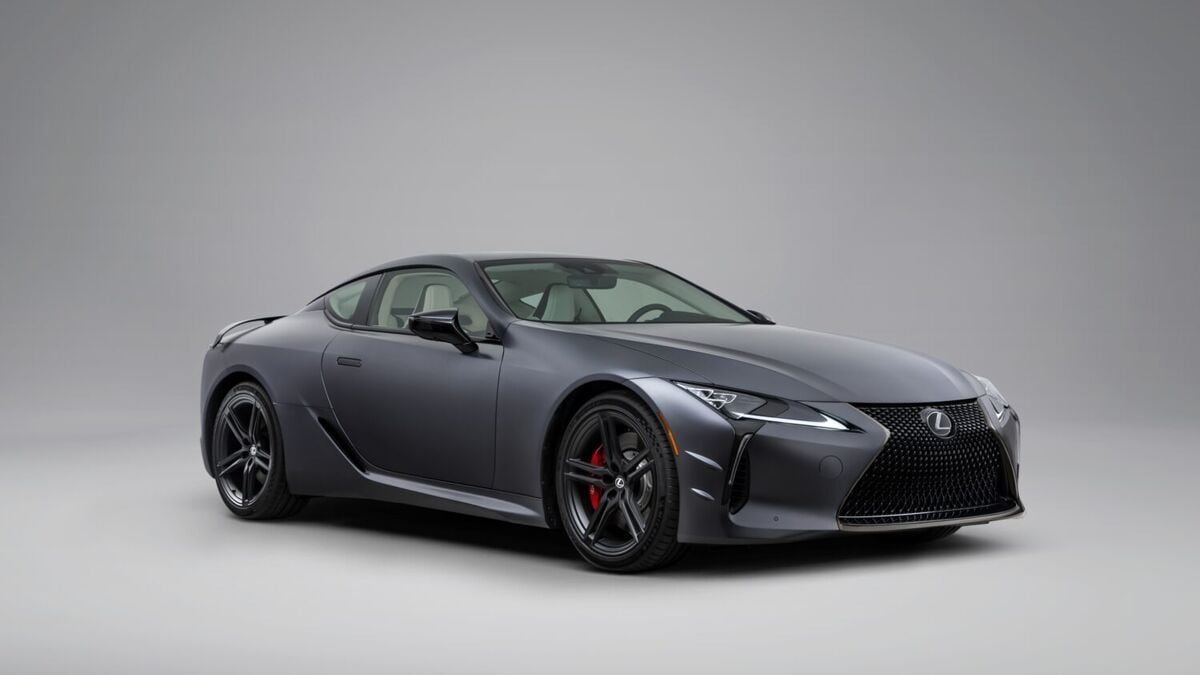 The 2026 Lexus LC Coupe Inspiration Series seen from a front quarter angle