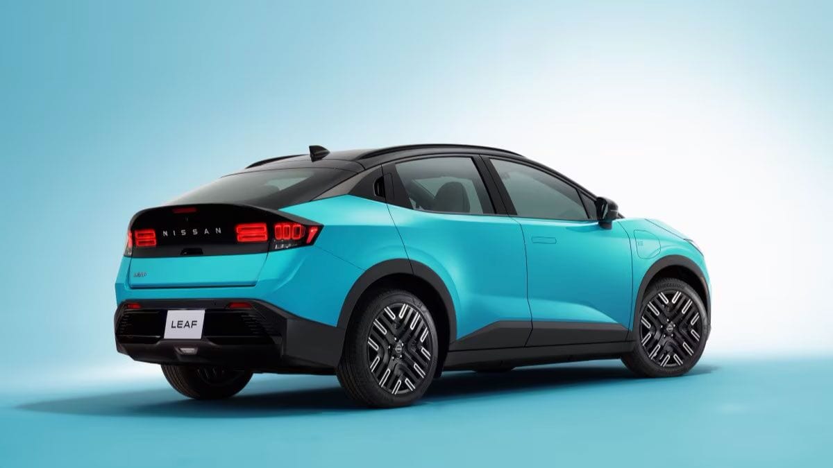 The 2026 Nissan Leaf seen from a rear quarter angle