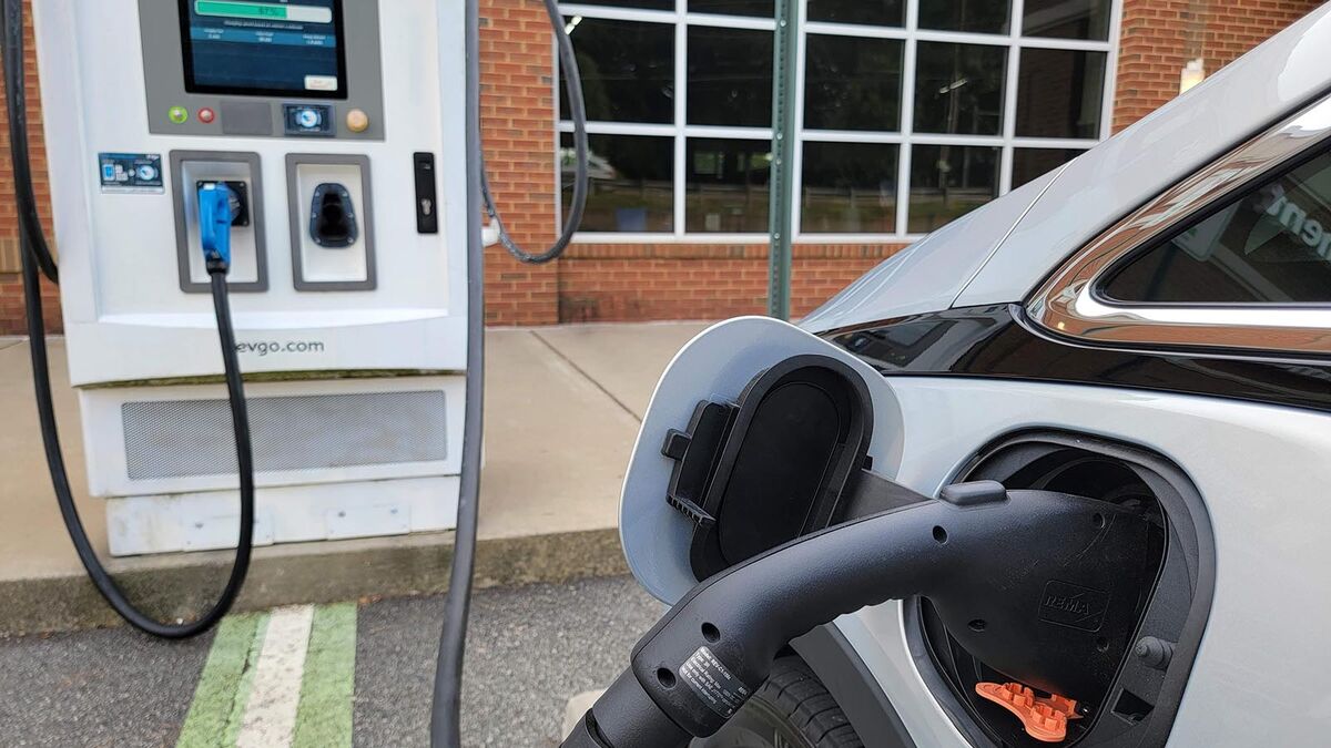 EV at a charging station.