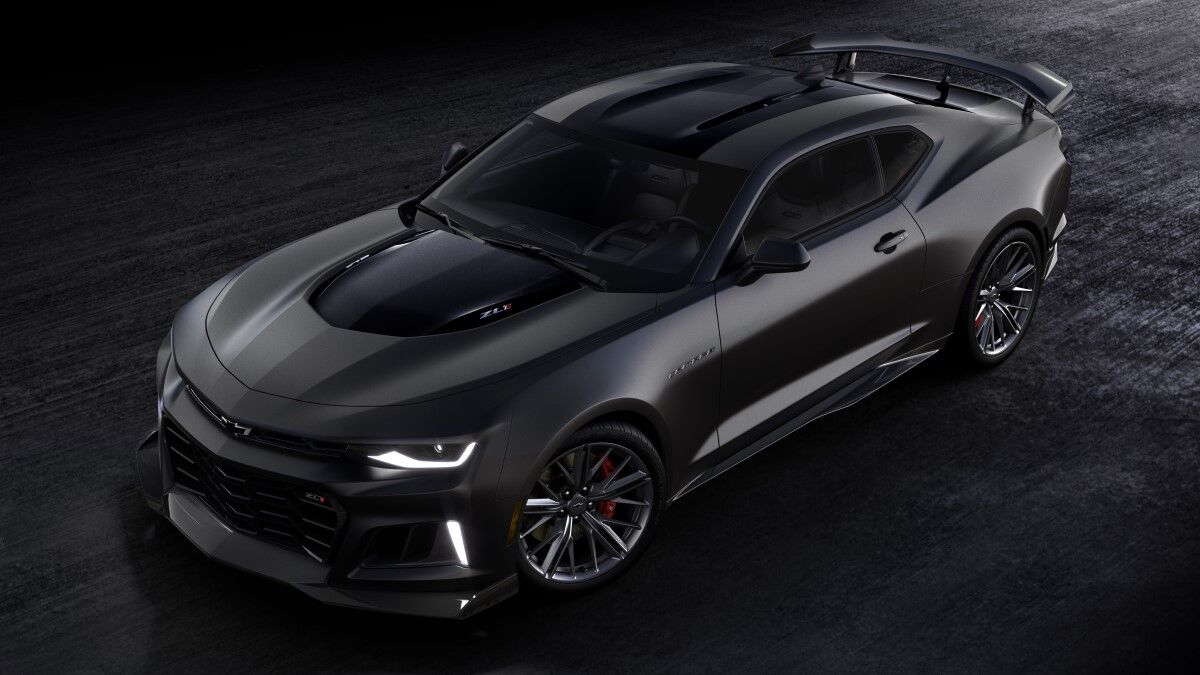 The 2024 Chevrolet Camaro ZL1 seen from an overhead angle